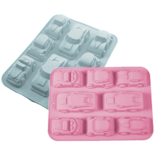Moule en silicone alimentaire en forme de voiture au design mignon, idéal pour la pâtisserie et les loisirs créatifs, parfait pour réaliser des