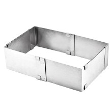 Mucegai reglabil din oțel inoxidabil, tăietor pătrat pentru tort mousse, instrument perfect pentru copt DIY, patiserie, restaurant, cafenea (1 buc)