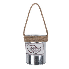 Rustikale, galvanisierte Vase, Vintage-Dekorative Blumenvase mit herzförmigem Design, Französischer Landhausstil, Metallvase, perfekt für