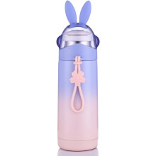 Gradient Color Rabbit Thermoses, Portable & Dishwasher Safe Stainless Steel Vacuum Insulated Water Bottle, Keeps Beverages Hot Or Cold For 6-12 Hours,