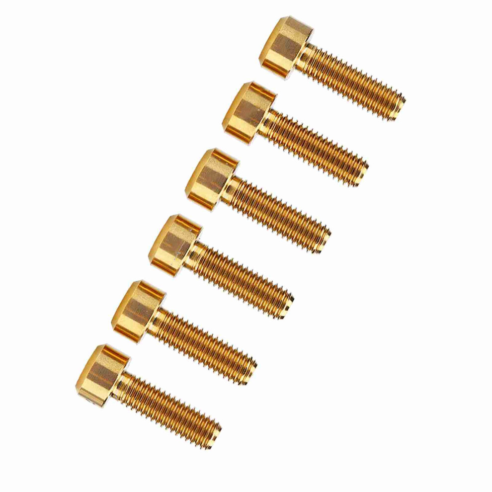 6Pcs Gold Titanium M5x16mm Stem Bolts For Mountain Bikes 4941362987805