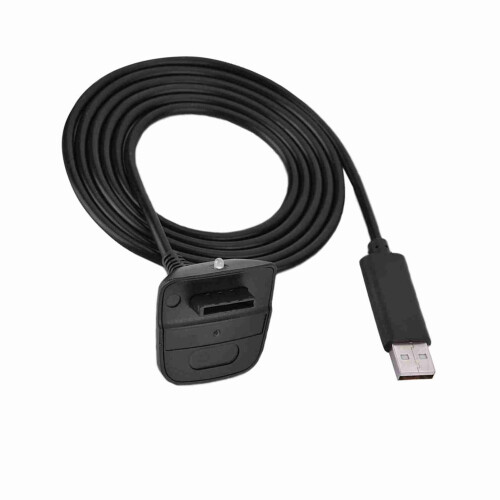 High-Speed Charging USB Cable for Xbox 360 Wireless Controller Black