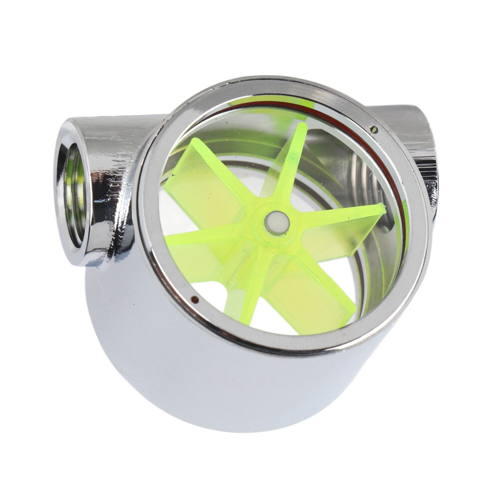 Efficient G1/4 Female Thread Water Cooling Flow Indicator With Green Impeller 8461362989174