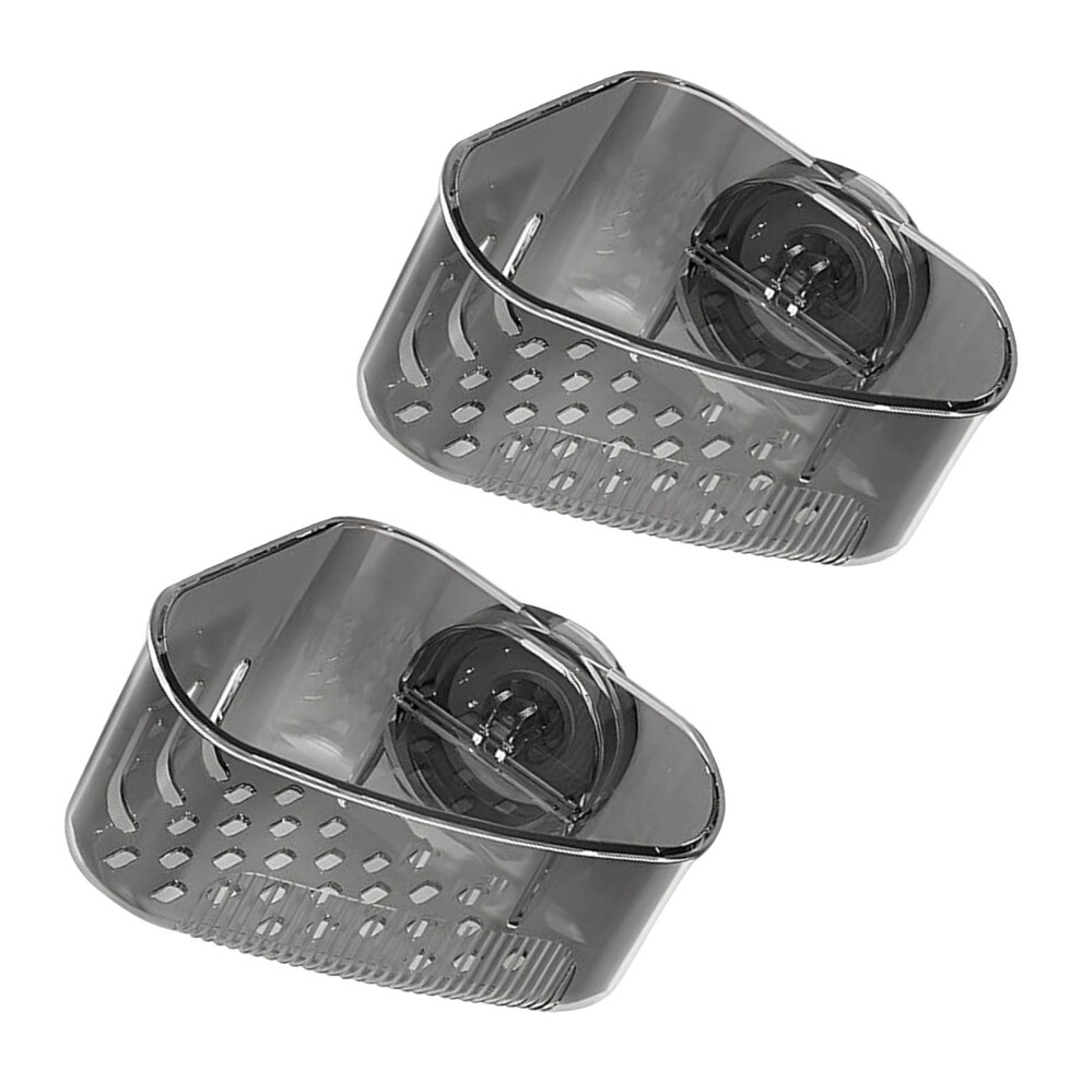 Over Sink Corners Shelf With Suction Cups Abs-Two Black 7754000434831