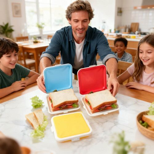 Recyclable Sandwich Bread Supervisor Box with Tight Lid-Yellow 1