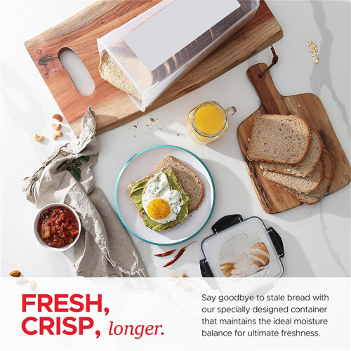 Sealed Bread Case Easy Access Drawer Clear Plastic-Black 1