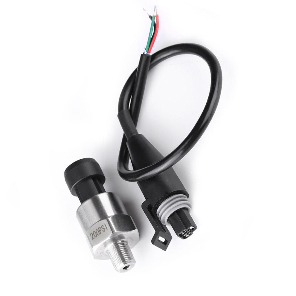 Pressure Transducer Sender Sensor Stainless Steel 200PSI Oil Fuel Water Air