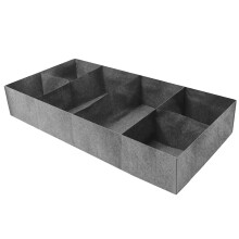 Herbruikbare stoffen kweekzak voor groenten, vierkante verhoogde tuinbak, ademende plantenbak met zes vakken, stevig viltmateriaal, gemakkelijk op te