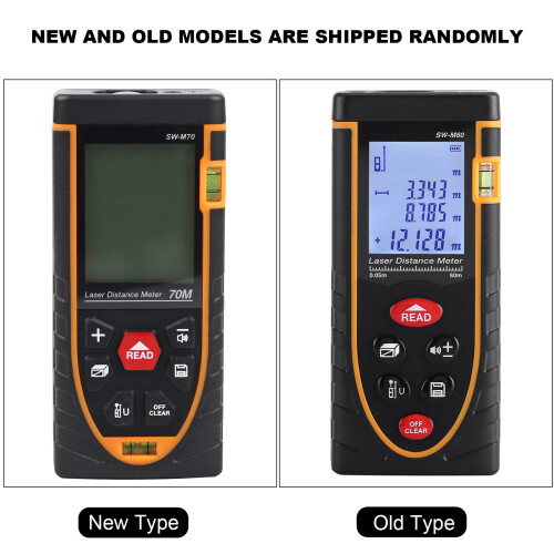 SNDWAY 60m Laser Distance Meter, Digital, Portable, Black