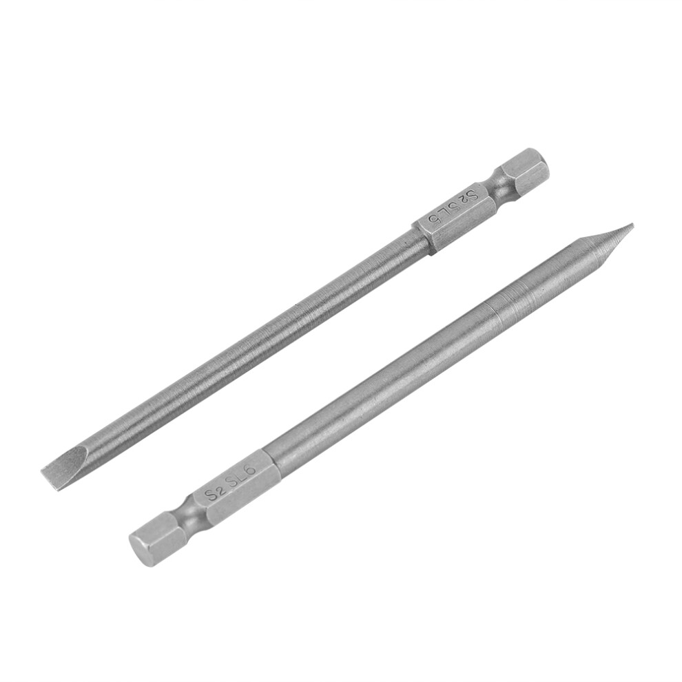 10Pcs S2 Steel Cross Head Ph1 Ph2 Screwdriver Bits 1/4Inch Hex 100Mm Length 8321362999002