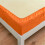 Double Single Fitted Sheets Microfibre 27cm Deep Pocket Solid Color Print Bed Sheets Super King Orange 2