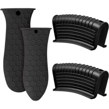 Presine in silicone flessibile, resistenti al calore, antiscivolo, coprimanico riutilizzabili per pentole in ghisa, manicotto per manico di pentola
