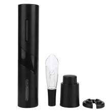 Automatic Wine Bottle Opener Ensemble, Electric Corkscrew with Foil Cutter, Drip-Proof Pourer, and Anti-Rust Stopper, Perfect Gift for Wine Aficionado