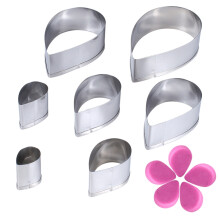 Cortadores de flores de açúcar em aço inoxidável, ferramentas para decoração de bolos com pétalas de rosa, kit durável e antiaderente para