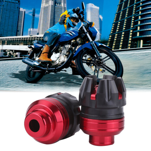 Aluminum CNC Motorcycle Front Fork Sliders Crash Protector Red Pair 2