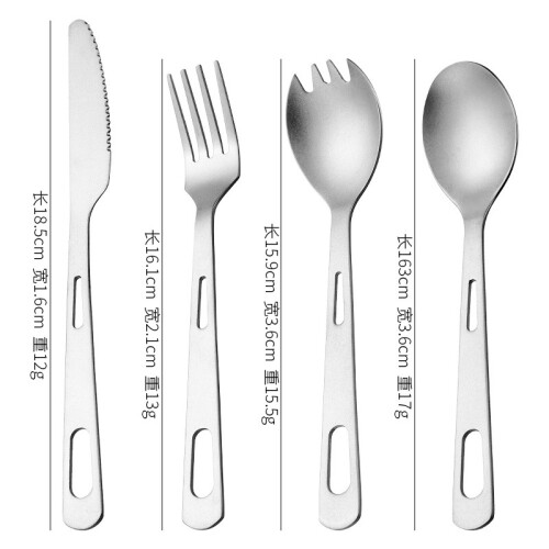 Σετ Spork από τιτάνιο με άνετο σχεδιασμό λαβής, εξαιρετικά σκεύη Spork με ελαφριά και 1