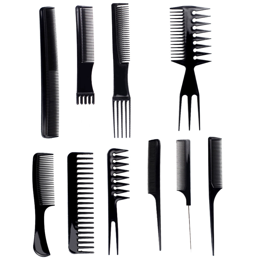 Unisex 10 Pieces Styling Hair Comb Accessory Ple Hairbrush Combing Tools