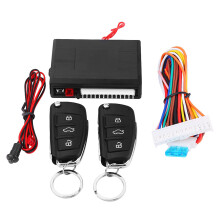 Universal Car Keyless Entry System with Remote & Trunk Release, 12V Black