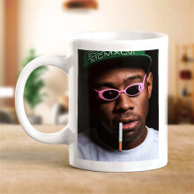 Ceramic Drinkware With Rapper Singer Design, Made Of White Ceramic Smooth Rim Mug, Image Is Printed On Both Sides High Definition Transfer Print, Suit