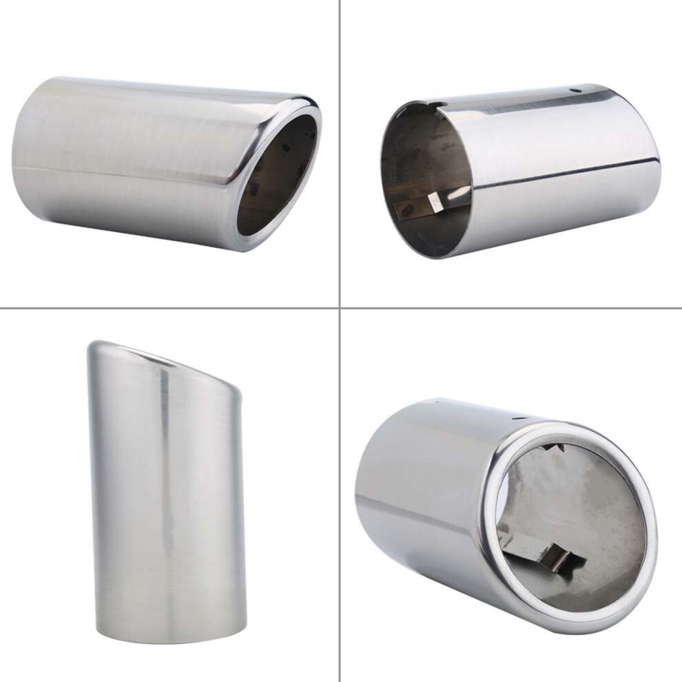 Pair Of 67Mm Car Exhaust Muffler Tips Replacement Chrome Finish Silver 8451363002576