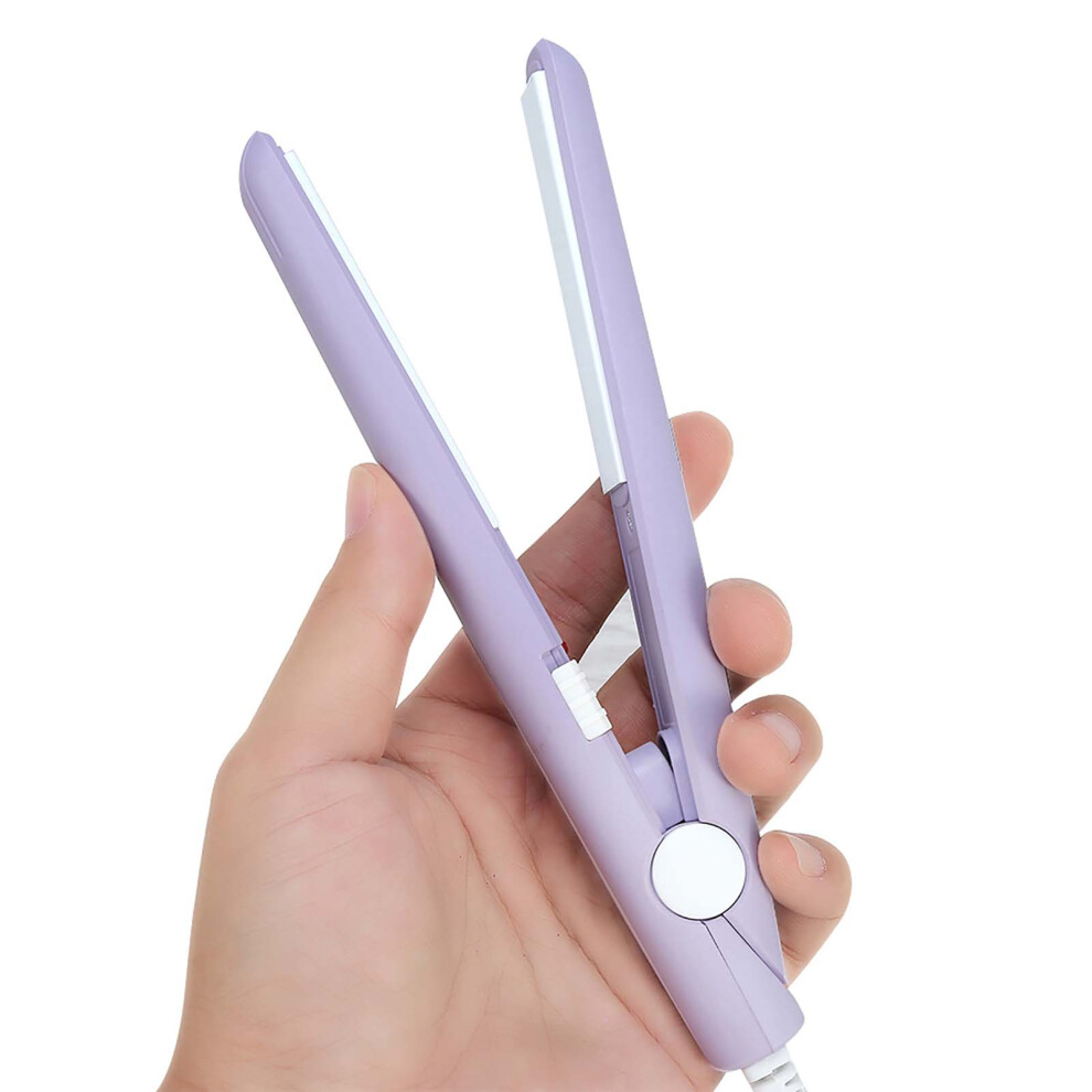 Purple Ceramic 2 In 1 Mini Hair Curler And Straightener Design