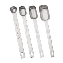 Cucchiaio dosatore singolo 1 cucchiaino 5 ml, strumento di misurazione rettangolare in acciaio inossidabile con doppia unità di misura e manico