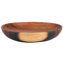 Salatschüssel, aus Vollholz gefertigt, 24 cm, hochwertiges Holz, ästhetisches Design für kreative kulinarische Präsentationen