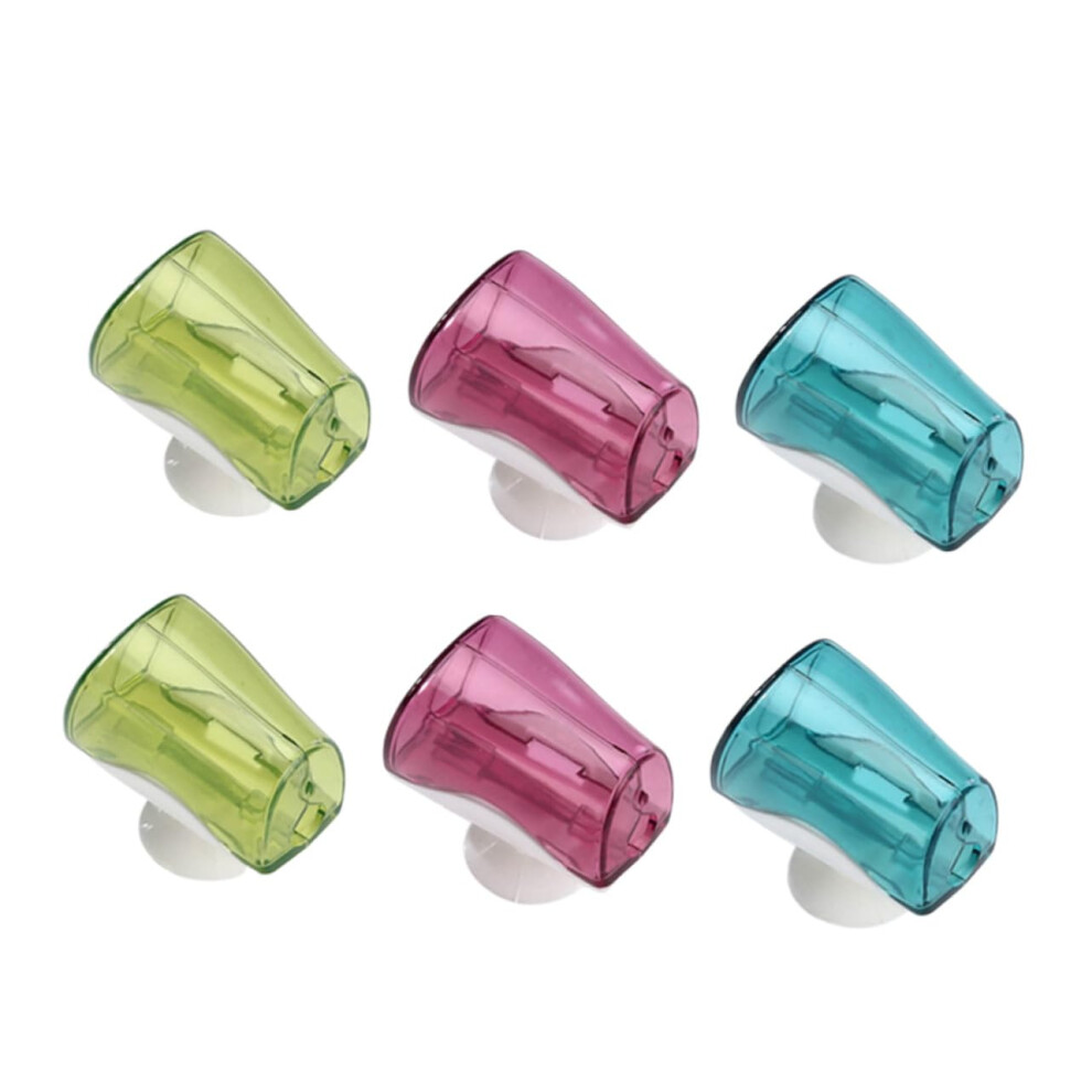 Suction Cup Toothbrush Protective Caps 6 Pack Dustproof Head Covers For Bathroom Kitchen SpaceSaving Easy To Install