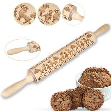 Rolamentos com movimento suave, rolo de massa de madeira bordado, madeira de faia resistente à umidade, madeira dura fácil de limpar, escolha