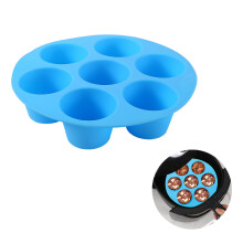 Universelle kakeformer for airfryer, matkvalitets silikon, muffinsform med 7 kopper, multifunksjonell bakeløsning, kompatibel med ovner og