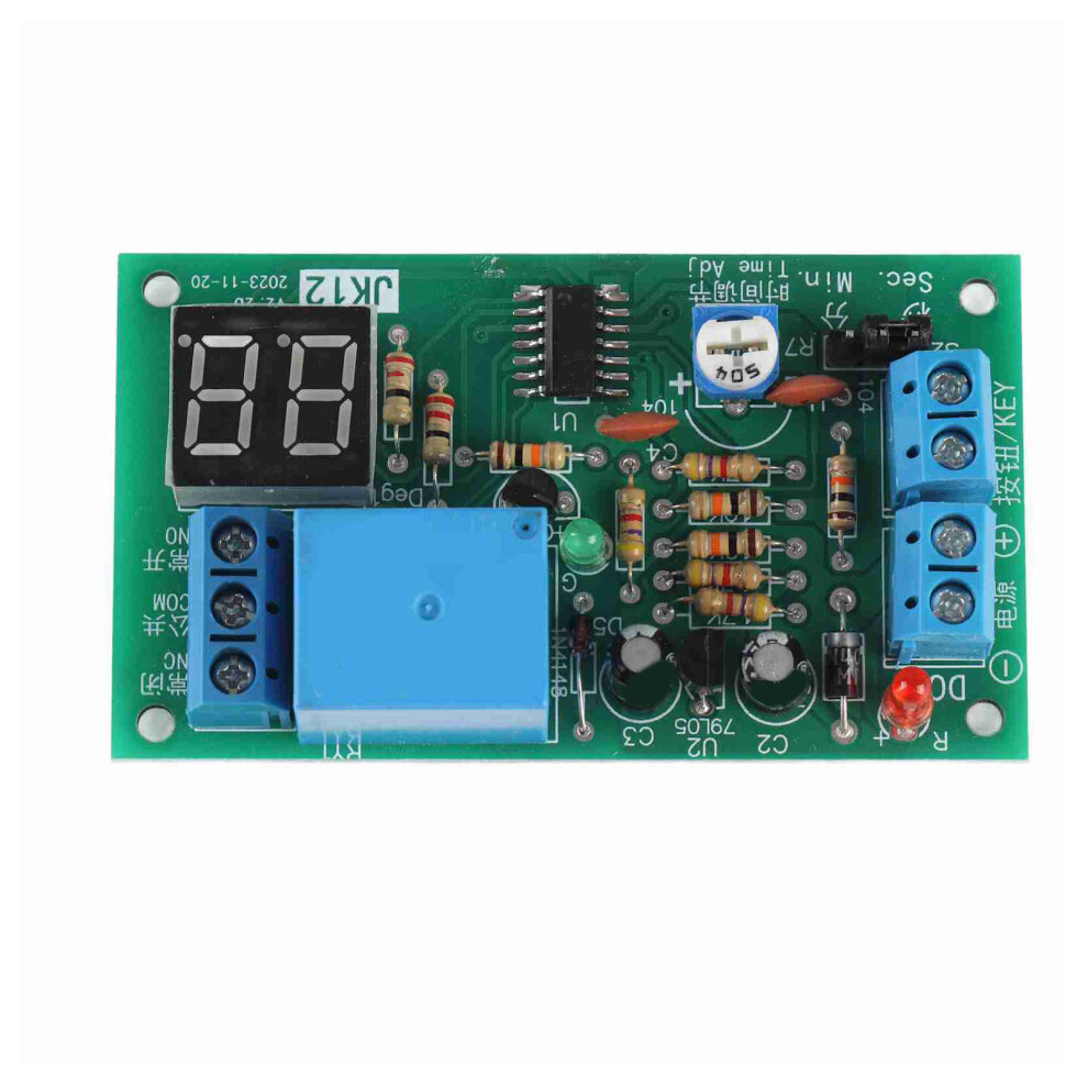 LED Display DC12V Countdown Timer Relay Module with Adjustable Delay