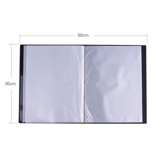 A4 Plastic Music Score Folder 40 Pockets Water-Resistant Black