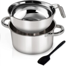 Set de oale cu baie dublă, bol de amestecat pentru topirea ciocolatei, oală din oțel inoxidabil 304 cu spatulă din silicon pentru topirea