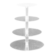 Akrylstativ med flere lag for gjennomsiktig cupcake-display, stilig dekorasjon til arrangementer med allsidig desserttårn, perfekt for bryllup,