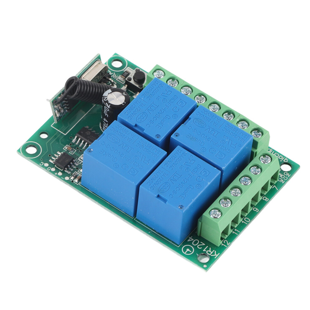 Dc12v 4-Channel Wireless Garage Door Receiver With Remote Control 433Mhz 8471363006701