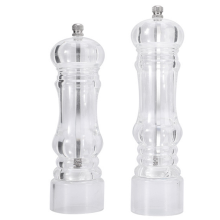 Elegante Gewürzmühle, einstellbarer Mahlgrad, Keramikmahlwerk, perfekt für Pfeffer, Salz und mehr, transparentes Acryl-Design für eine