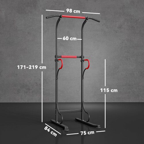 Homcom HOMCOM Steel Multi-Use Exercise Power Tower Station Adjustable Height w/ Grips 2