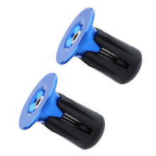 Radlenker-Endkappen, 2 Stück Aluminium Blau Griffe für Rennräder & Mountainbikes