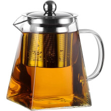 Elegant tekanne i glass for moderne hjem, varmebestandig borsilikatglass med rustfritt stål-infuser, tåler oppvaskmaskin og mikrobølgeovn, et must