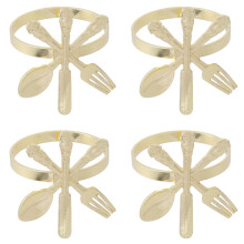 Inele elegante pentru șervețele, accesorii de decor pentru masă cu papion auriu, set de tacâmuri metalice la modă, inele pentru șervețele