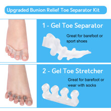 Transparent Gel Toe Separators – Set of 1 Pair with Four Holes