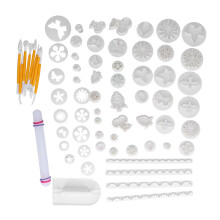 Taartbakaccessoires, waaronder fondantgereedschap en uitstekers, gemaakt van voedselveilig ABS voor het veilig decoreren van taarten, koekjes, gebak