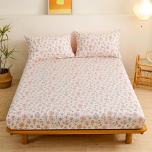 Fitted Sheets Floral Print Deep Pocket 30cm King Size Bed Sheets Fade Resistant Easy Care