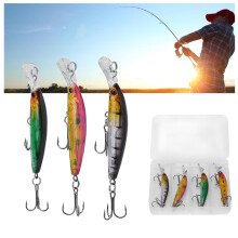 4pcs 3.8g 7cm Sinking Minnow Bait - Lifelike Design with 3D Eyes