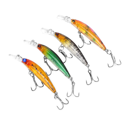 4 Stück 3,8 g 7 cm Minnow Angelköder, sinkend, 4 Farben 1