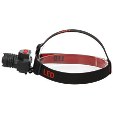 LED-Stirnlampe mit USB-Akku wiederaufladbar, 800mAh, Schwarz/Rot, 8x6,5x4,5cm