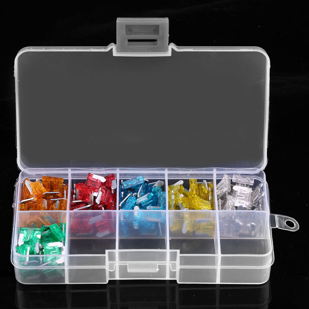 120Pcs Micro Mini Blade Fuses Set 5A-30A In Color Coded Storage Box 7641363015800