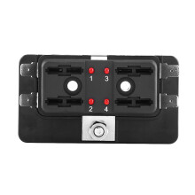 4-Wege-Schmelzsicherungsdose mit LED-Anzeige – Schwarz, 30A, 4 Kreise