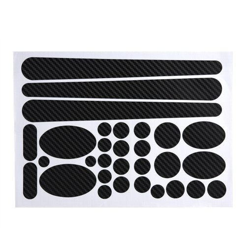 Chainstay Frame Sticker Protector Kit for Bikes, Carbon 3D Texture, Assorted Shapes 1