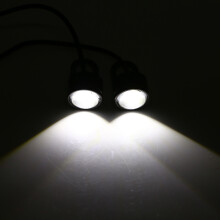 2 Stück Weiße LED Motorradlenker-Rückspiegellichter, 3W, 12V